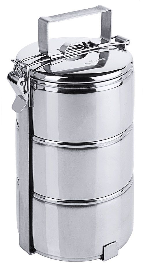 Portavivande a piani 3 pezzi – Ø 11,5 cm, contenitori da 0,6 litri ciascuno Portavivande a piani 3 pezzi – Ø 11,5 cm, contenitori da 0,6 litri ciascuno