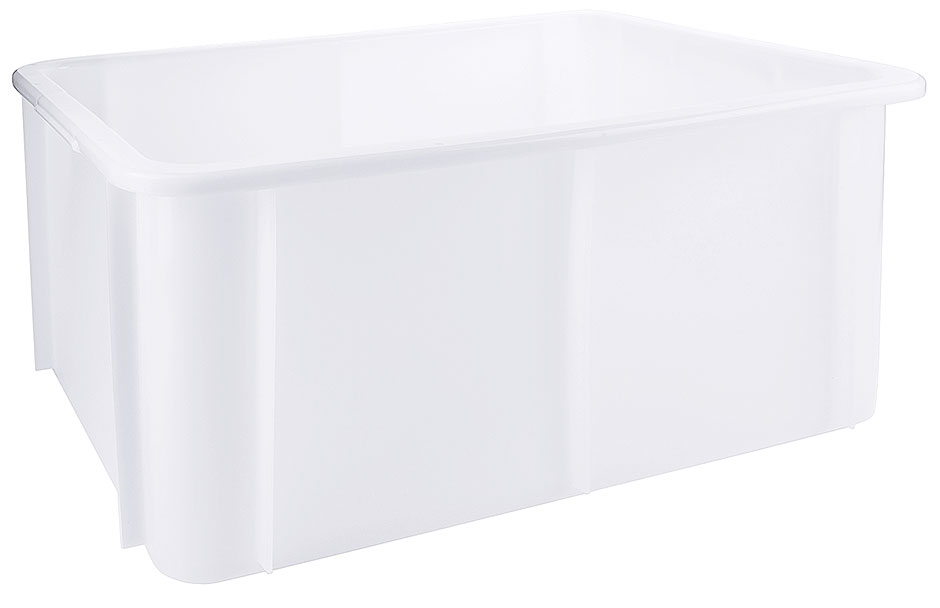 Cassa Impilabile con Bordo a U - Volume 60 Litri - Colore Bianco