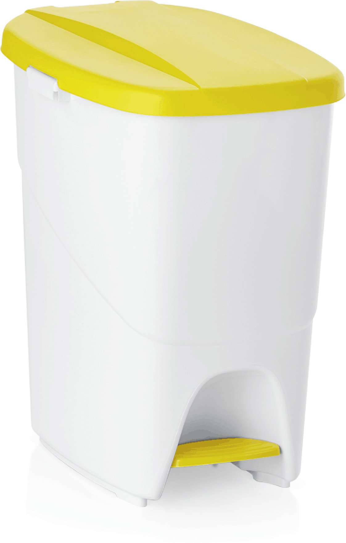 Pattumiera a pedale con coperchio giallo, 25 Lt in Polipropilene Pattumiera a pedale con coperchio giallo, 25 Lt in Polipropilene