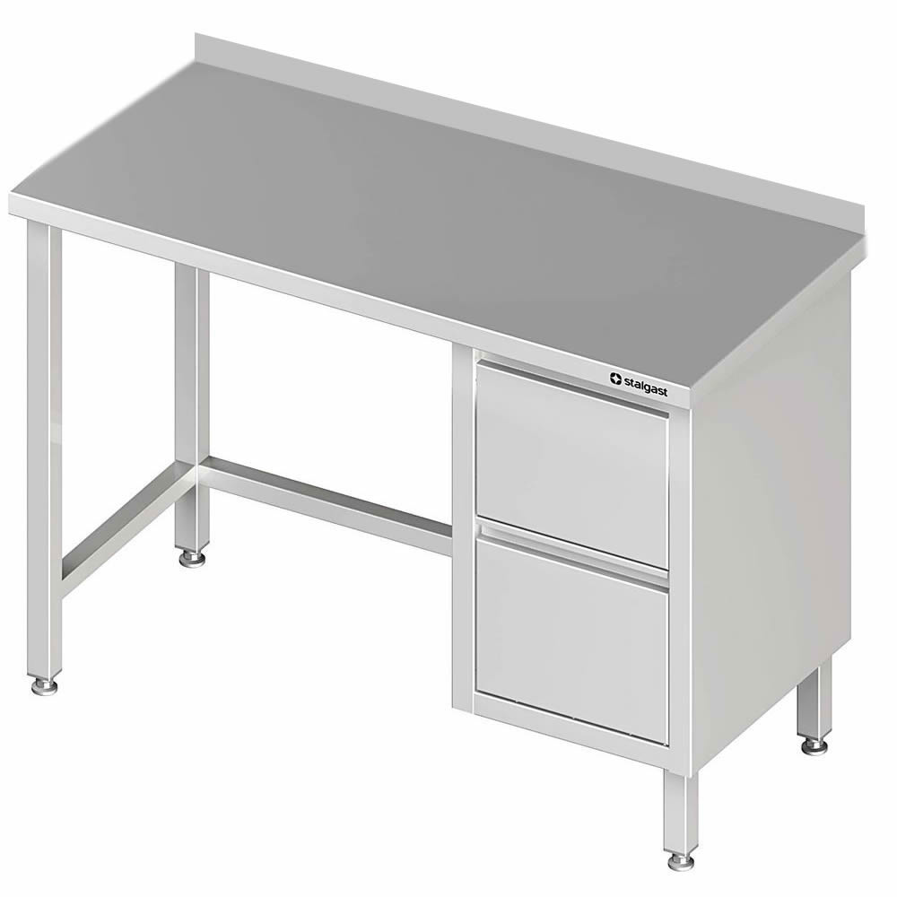 Arbeitstisch o, Boden, 280x60x85cm, 2 Schubladen rechts, mit Aufkantung Arbeitstisch o, Boden, 280x60x85cm, 2 Schubladen rechts, mit Aufkantung