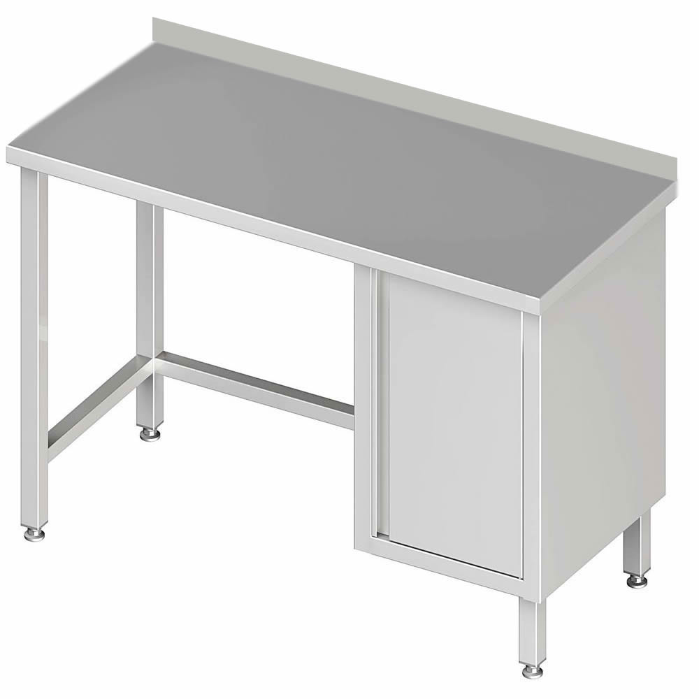 Tavolo da lavoro senza fondo, 90 x 60 x 85 cm, con armadio a destra, con alzatina Tavolo da lavoro senza fondo, 90 x 60 x 85 cm, con armadio a destra, con alzatina