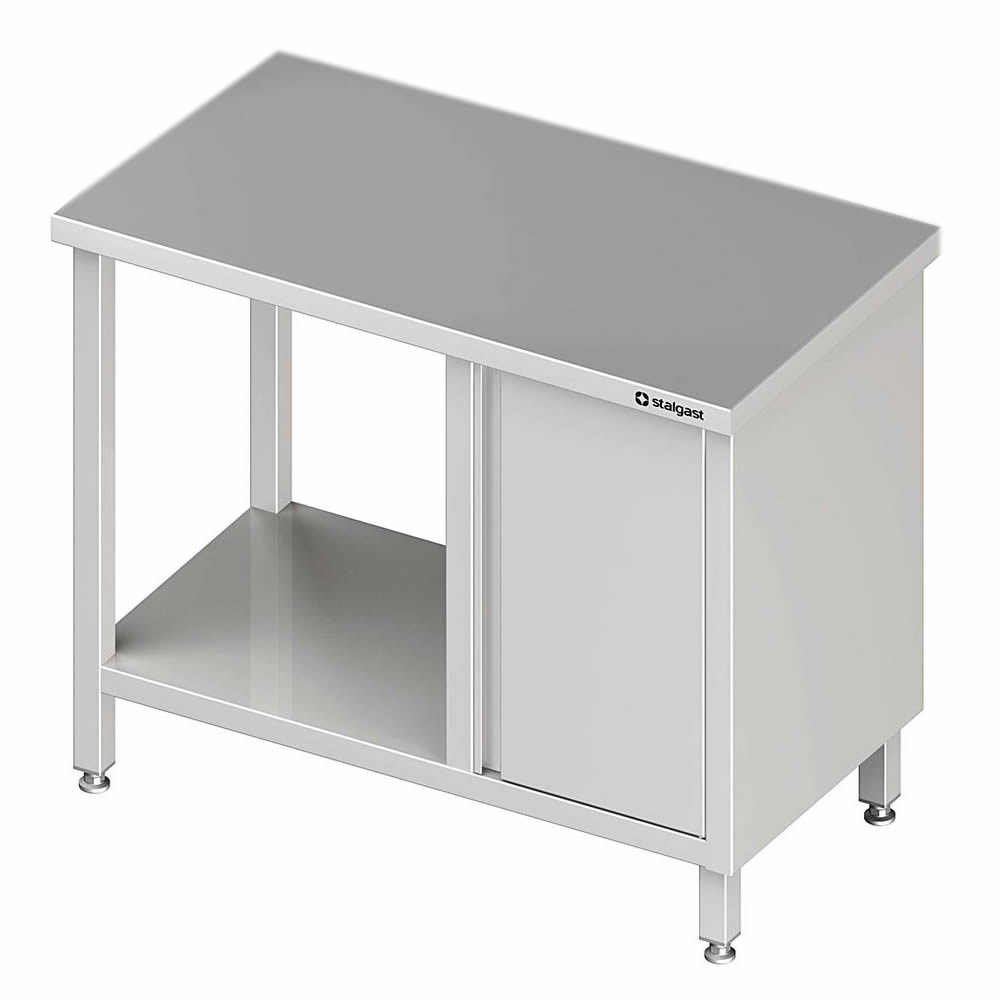 Tavolo da lavoro con fondo, 90 x 60 x 85 cm, con armadio a battente a destra Tavolo da lavoro con fondo, 90 x 60 x 85 cm, con armadio a battente a destra