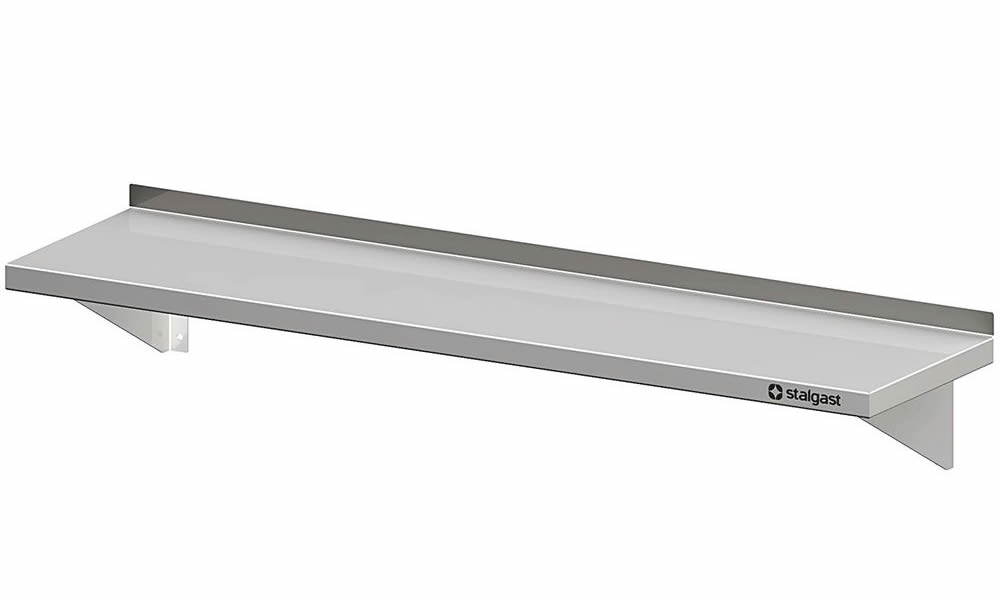 Mensola a Muro Inox, 90 x 40 x 17 cm, con Consolle Fisse Mensola a Muro Inox, 90 x 40 x 17 cm, con Consolle Fisse