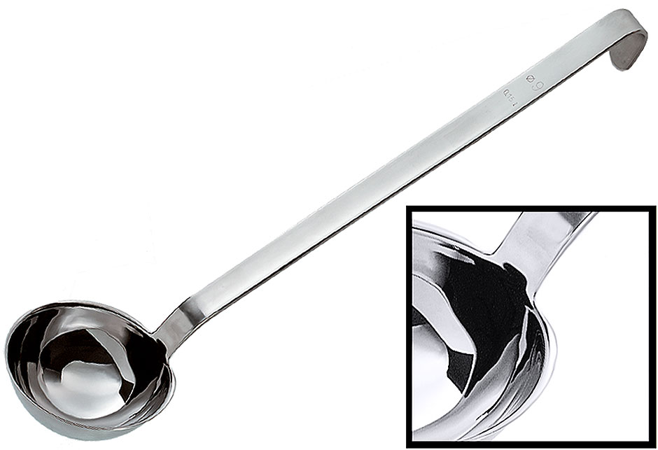 Mestolo senza saldature Ø 9,0 cm, Stelo 33,5 cm, 0,150 Lit.