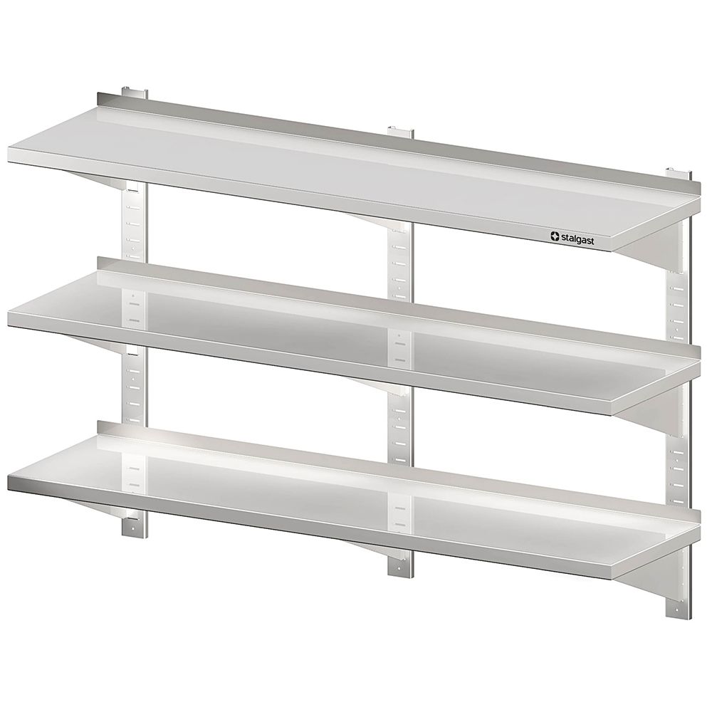 Mensola Inox 3 Ripiani - L 200 P 40 - Completa di Cremagliere