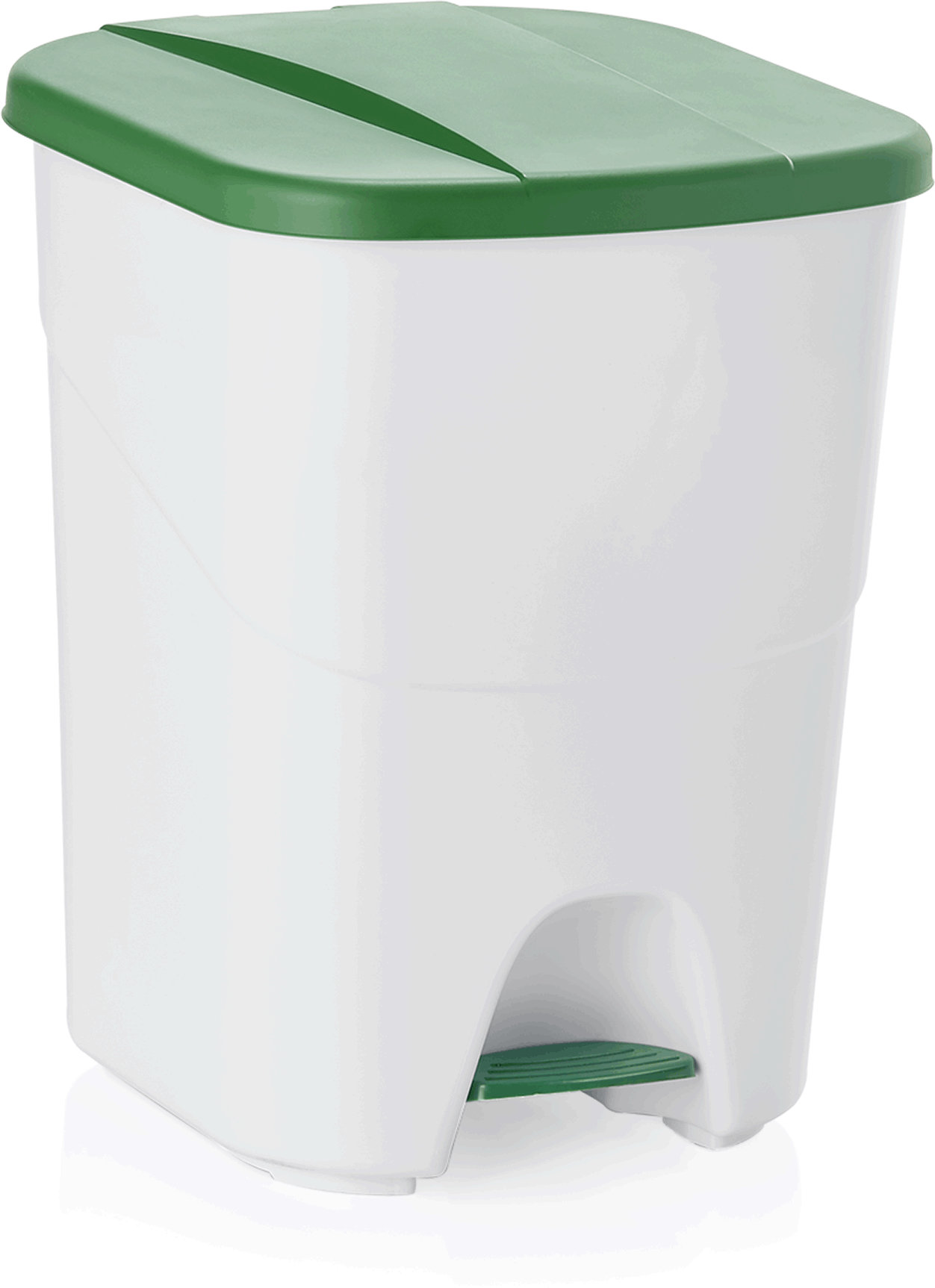 Pattumiera a pedale con coperchio verde, 40 Lt in Polipropilene Pattumiera a pedale con coperchio verde, 40 Lt in Polipropilene