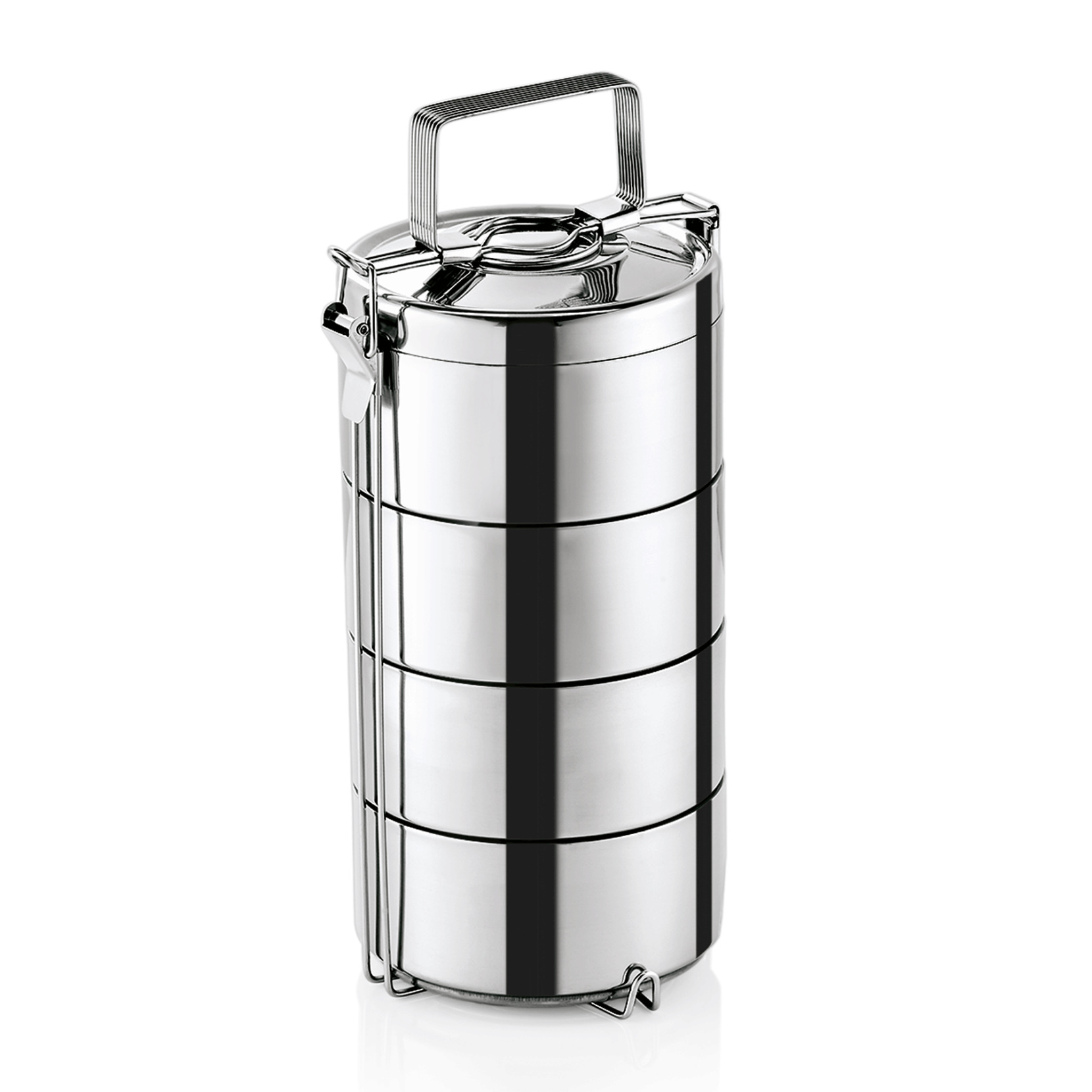 Contenitore termico a piani, quattro inserti per alimenti da 0,9 litri ciascuno Contenitore termico a piani, quattro inserti per alimenti da 0,9 litri ciascuno