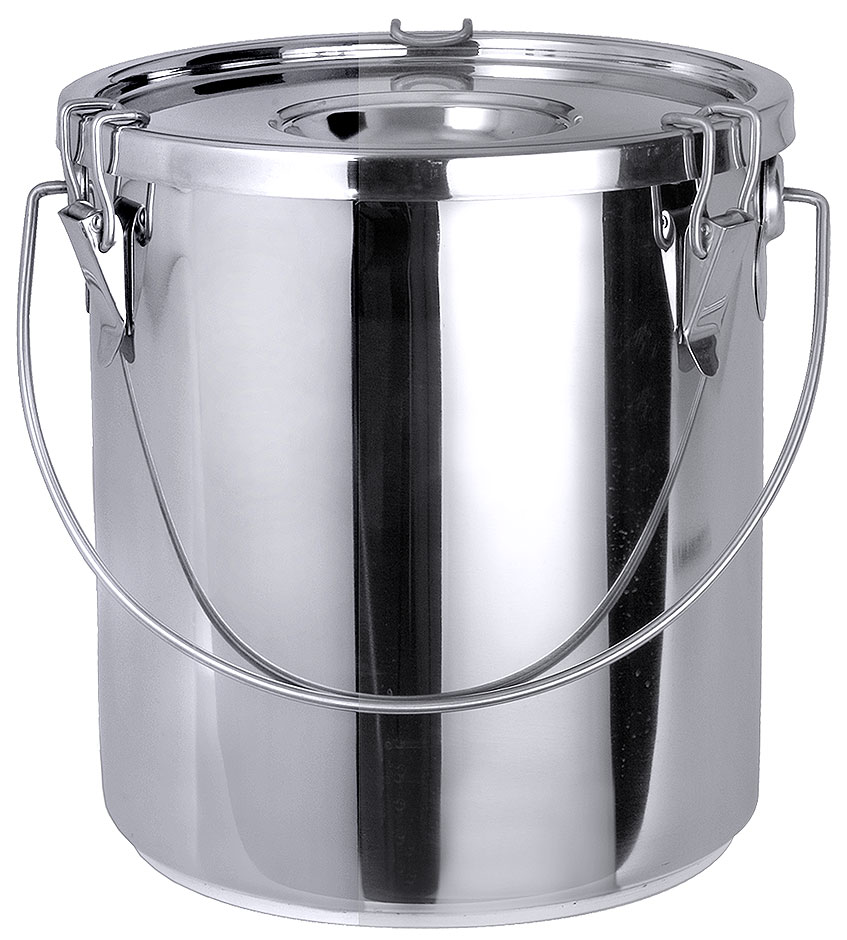 Secchio da Trasporto Cilindrico Ø 30 cm - in Acciaio Inox da 15,5 Litri
