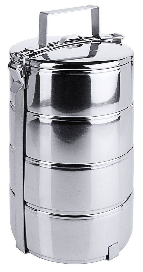 Portavivande a piani 4 pezzi – Ø 16,0 cm, contenitori da 1,2 litri ciascuno Portavivande a piani 4 pezzi – Ø 16,0 cm, contenitori da 1,2 litri ciascuno