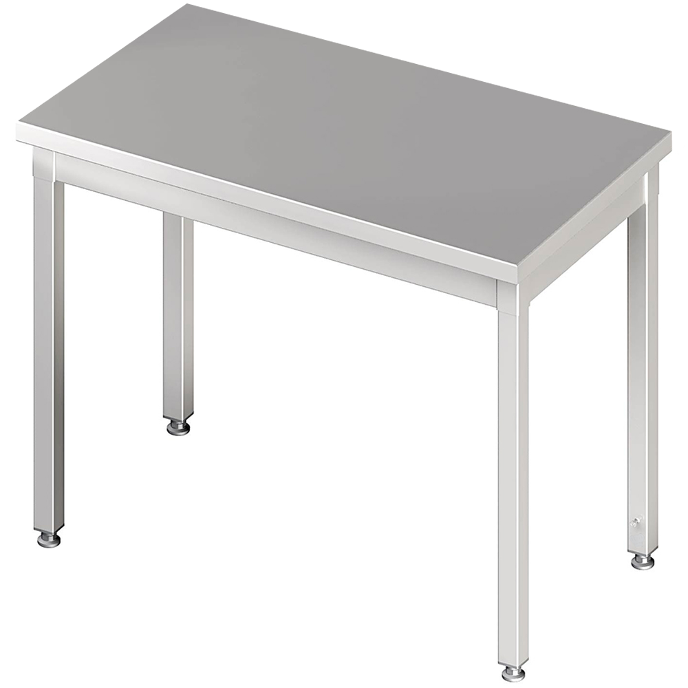Tavolo in acciaio inox 80×60×85 cm, senza ripiano, senza alzatina Tavolo in acciaio inox 80×60×85 cm, senza ripiano, senza alzatina