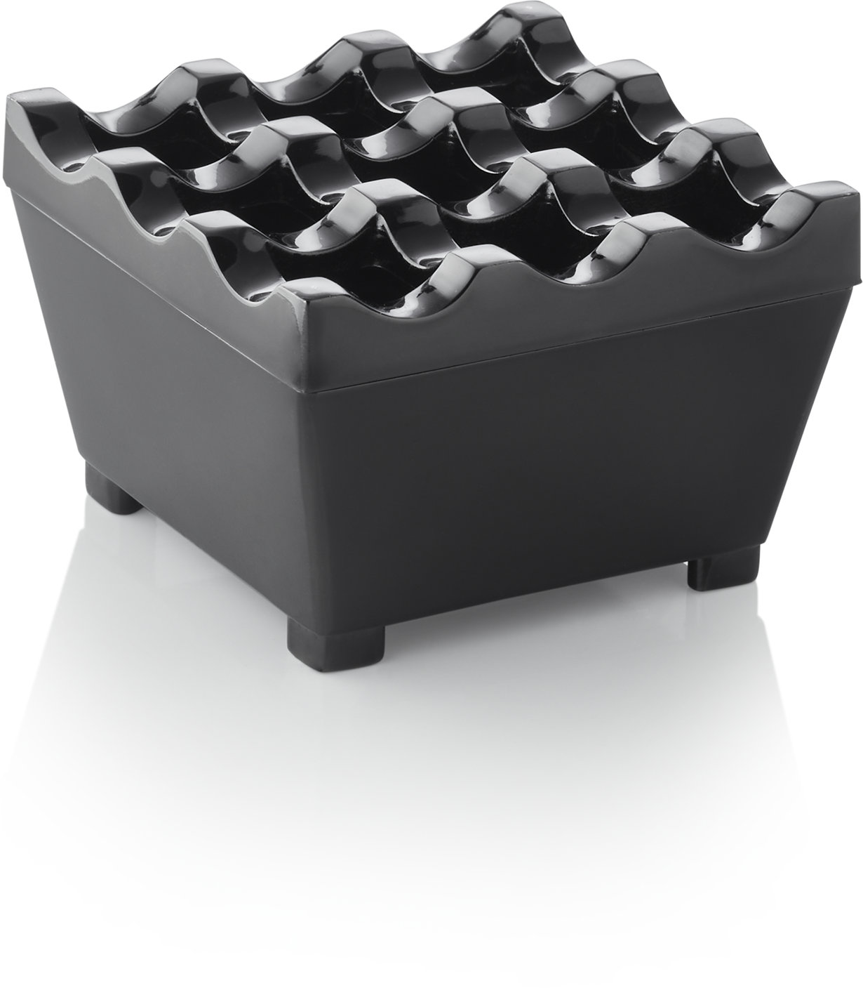 Windaschenbecher 7,5 x 7,5 cm, schwarz verchromt Windaschenbecher 7,5 x 7,5 cm, schwarz verchromt