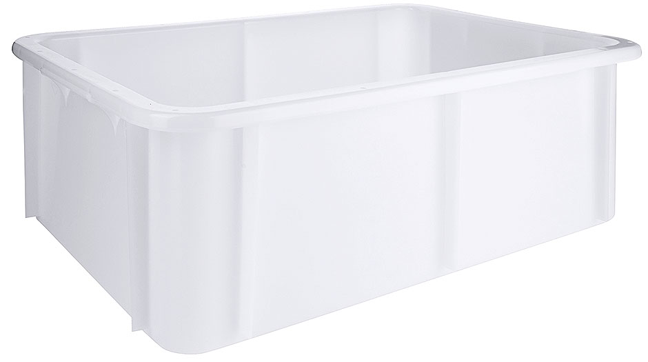 Cassa Impilabile con Bordo a U - Volume 40 Litri - Colore Bianco