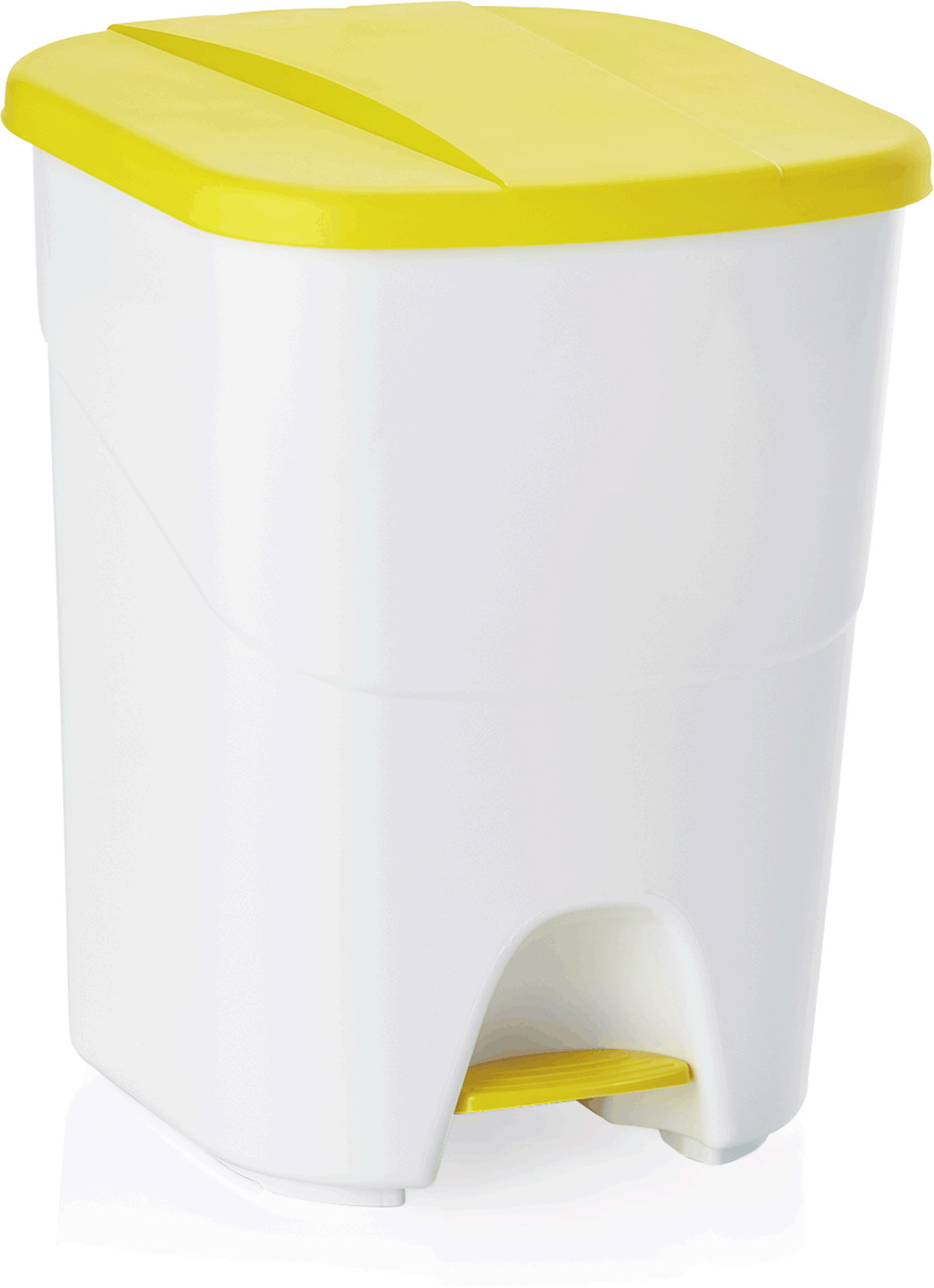 Pattumiera a pedale con coperchio giallo, 40 Lt in Polipropilene Pattumiera a pedale con coperchio giallo, 40 Lt in Polipropilene