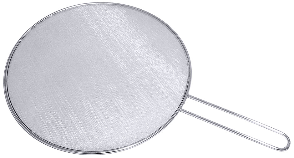 Paraschizzi per padella Ø esterno 33 cm – Lunghezza manico 18 cm Paraschizzi per padella Ø esterno 33 cm – Lunghezza manico 18 cm