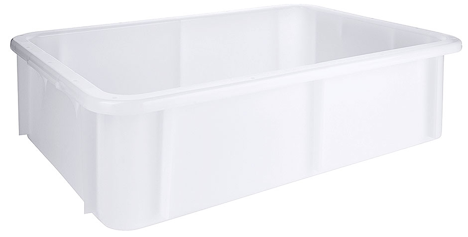 Cassa Impilabile con Bordo a U - Volume 30 Litri - Colore Bianco Cassa Impilabile con Bordo a U - Volume 30 Litri - Colore Bianco