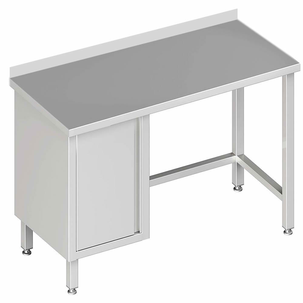 Tavolo da lavoro senza fondo, 90 x 60 x 85 cm, con armadio a sinistra, con alzatina Tavolo da lavoro senza fondo, 90 x 60 x 85 cm, con armadio a sinistra, con alzatina