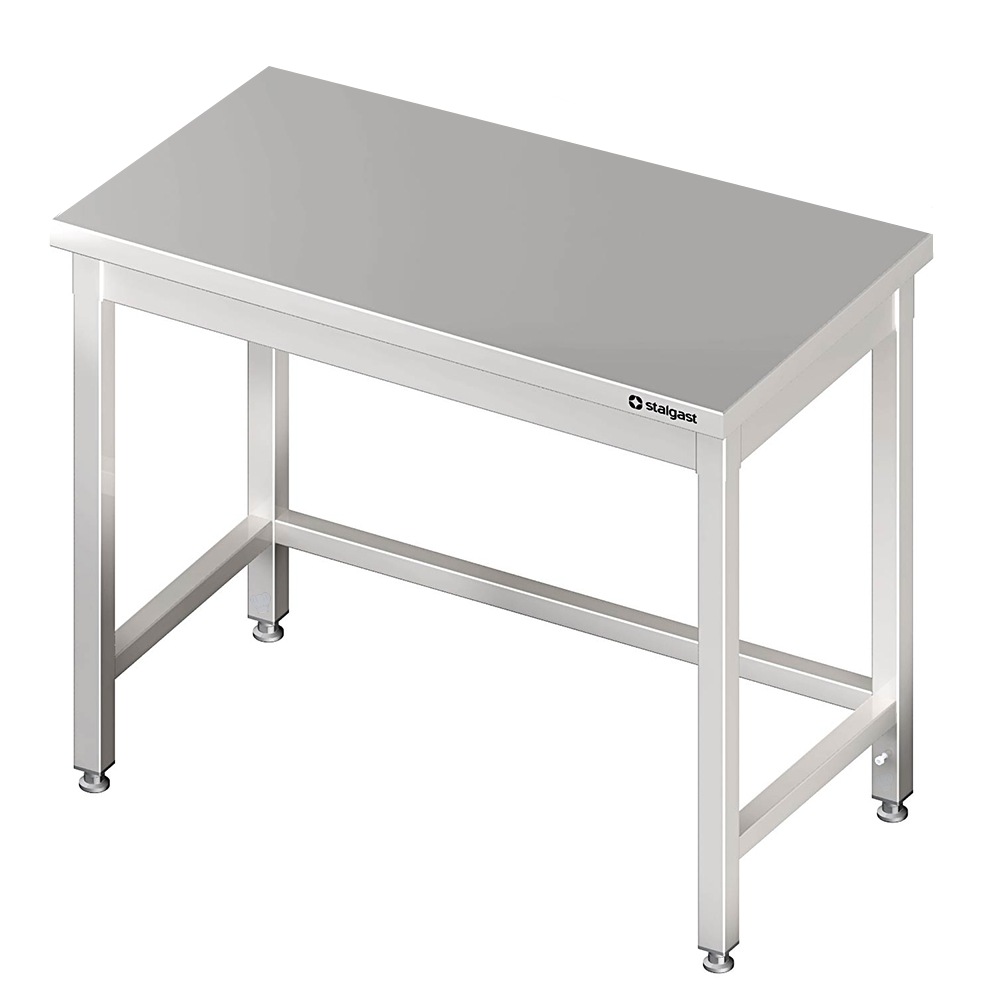 Tavolo in acciaio inox 90×60×85 cm, senza ripiano, senza alzatina Tavolo in acciaio inox 90×60×85 cm, senza ripiano, senza alzatina